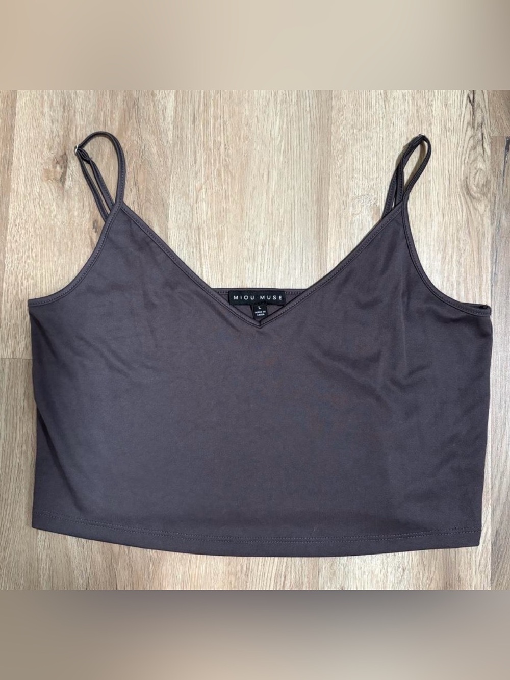 Minimal Miou Muse cropped charcoal/soft black camo